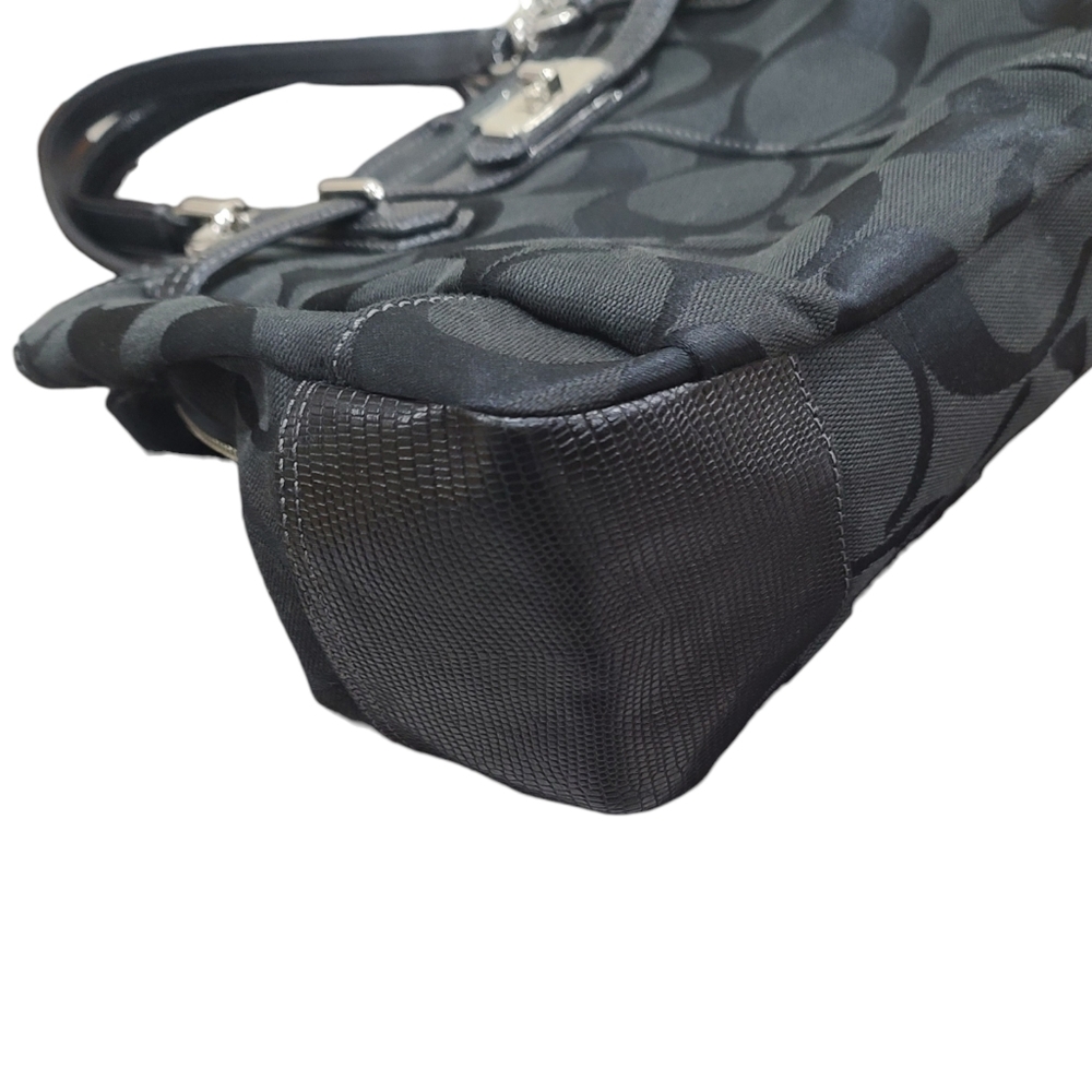 Coach Chelsea Jayden Signature C Handbag With Black Reptile Pattern Accents - Picture 7 of 17